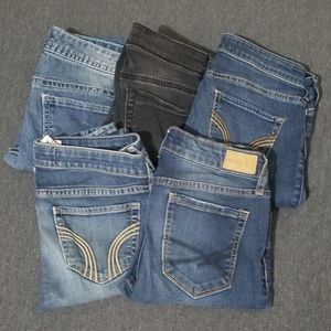 Five Pairs Hollister Aeropostale Rue21 Skinny Jeans/Jeggings